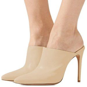 FSJ Women Slip On Closed Pointed Toe Mules Slide